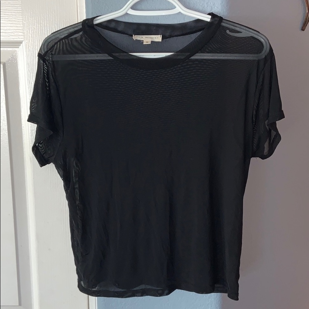 LA hearts black mesh shirt